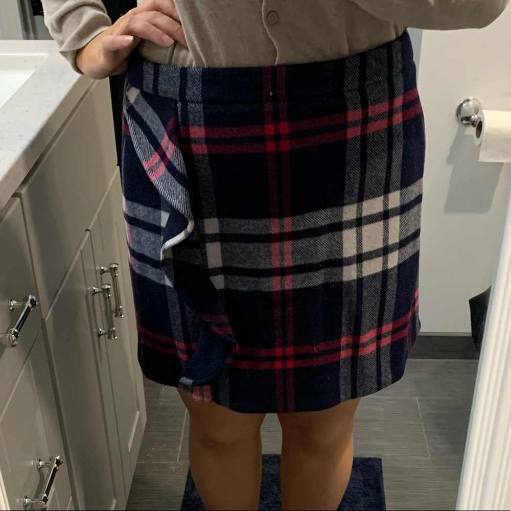 J. Crew Wool Plaid Mini Skirt